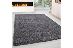 Miovani Hochflor Teppich 200x290 cm Grau - Besonders weicher Shaggy Teppich in vielen Farben & Größen für Dein gemütliches Zuhause - Teppich Wohnzimmer & Schlafzimmer