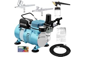 Master Airbrush ARTMulti-Purpose Profi-Airbrush-System mit 3 Airbrushs, 1,8 m Luftschlauch & Airbrush-Halter, Trainingsbuch