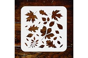 STENCIL COMPANY Blätter Schablone – 16,5 x 16,5 cm – wiederverwendbare Herbstblatt Flora Wandschablone Schablone