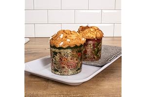 SHSH TRADE GROUP 127 ml Osterbrot-Papierform Paska | 25 Stück | Kulichform Osterbrotformen – Panettone-Papierform | Panettone-Papierbackformen braunes Mandel-Design – B 7,9 x H 8,5 cm