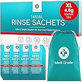 Medi Grade Nasenspülsalz Beutel – 130 Beutel Nasenspülung Salz und Praktischer Aufbewahrungsbeutel – Für Mühelose Nasenspülun
