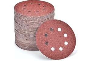 JOYSAL 104 Pezzi Dischi Abrasivi 125mm, 40/60/80/120/180/240/320/400/600 Grana 8 Fori Set di Dischi Abrasivi per Levigatrici Rotorbitali