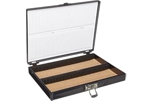 Heathrow Scientific HD15994G skrzynka na preparaty z wkładką korkową na 100 szkieł, ABS, długość 208 mm x szerokość 175 mm x wysokość 34 mm, czarna