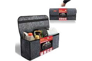 GADLANE Organizer Bagagliaio Auto Borsa Grande In Tessuto Da Tappeto Antiscivolo Per Tenere In Ordine Il Bagagliaio Portaoggetti Auto Colore Grigio Scuro