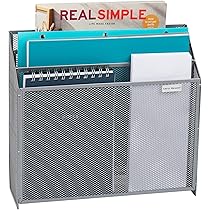 Portadocumenti Verticale Mind Reader - Set Di 2 Organizer Metallo Rete Per Scrivania Nero - Foto 12