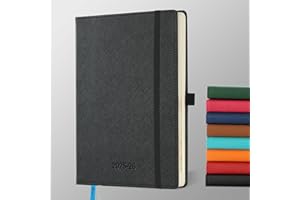 IN-LUXPRO 2025-2026 Academic Diary A5 Week to View (21.9x16.4 cm) Hardback 18 Months (Jul'25 - Dec'26) Weekly & Monthly Planner with Month Tabs & Pocket,Expenses/Note Pages,PU Leather(Black)