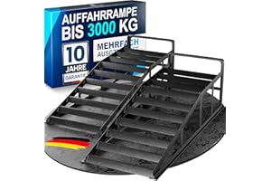 WERKTHOR Rampe Sollevamento Auto in Metallo [Set di 2] – Rampe per Auto Fino a <3t – Rampa Alta Resistenza per Ogni Superficie – Pedane Auto Robuste