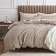 Bedsure Cotton Duvet Cover Queen - 100% Cotton Waffle Weave Khaki Duvet Cover Queen Size, Soft and Breathable Queen Tan Duvet Cover Set for All Season (Queen, 90"x90")