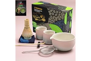 ‎TEANAGOO TEANAGOO Matcha zestaw do przygotowywania herbaty, misa do matchy, z wylewką, szufelką do matchy, uchwyt do przygotowywania herbaty, 1 japoński zestaw do herbaty (7 szt.) + 2 filiżanki, S11, gradient