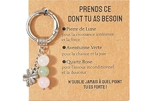 Merclix Idee Cadeau Femme original utile Porte Clef Pierre Naturelle Pierre De Lune Aventurine Cadeaux Femme Noel Anniversaire Fete Des Meres Cadeau Ado Fille Soeur Maman Collegue Meilleure Amie
