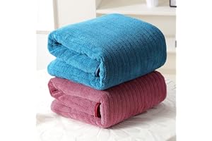 Story@Home Towels for Bath Large Size | Microfiber Towels for Bath | Towel Set of 2 | 400 GSM | 70 x 140 cm | Pink and Blue |
