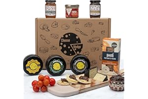 THE CHEESE WEDGE CO. Luxury Cheese & Pate Hamper Gift Set | 7 Gourmet Items Including Handmade Cheeses, French Farmhouse Pâté, Crackers & Chutney | Perfect for Cheese Lovers & Foodies