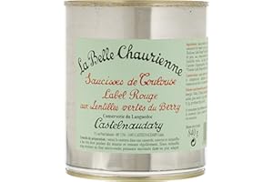 La Belle Chaurienne Saucisses de Toulouse Label Rouge aux Lentilles Vertes du Berry 840 g