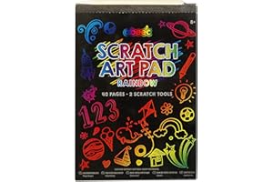 Abeec Scratch Art Pads - Rainbow Scratch Paper for Kids - Arts & Crafts Party Bag Fillers