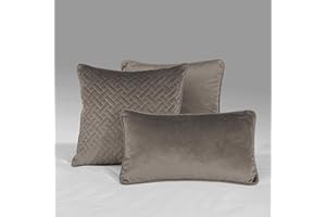 THE BETTERSLEEP COMPANY The Better Sleep Company Luxury French Velvet Throws, Bedspreads, Runners and Cushions (Taupe, Filled square cushion 45cm x 45cm)