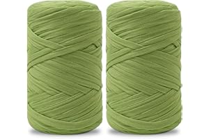 Vincona Fil tee Shirt pour Crochet 2 x 200 g, Fil Crochet, Idéal pour Crocheter des sacs, Paniers, Tentures Murales, Décoration d'intérieur et Loisirs Créatifs-Vert œuf 11