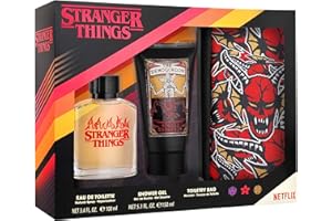 AIR-VAL Stranger Things Estuche con EDT 100 ml, Gel de Ducha 150 ml y Neceser