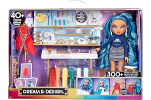 Rainbow High Dream & Design Fashion Studio Playset - Zestaw do Zabawy w Projektanta Mody z Lalką Skyler Bradshaw i Zestawem do Projektowania bez Szycia - Dla Dzieci w Wieku 4-12 Lat i Kolekcjonerów