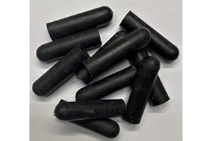 dexierp Schutzkraft M10 Schraubengewindeschutz und 3/8 "9,5 mmOD X38 mm Länge Rohrpfostenrohr Endabdeckung (Packung mit 100 Stück) Elastic Black