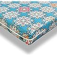 Wellfit Cotton 250 TC Floral Mattress Cover/Protector For King Size Bed With Zip/Chain/6×6.5 Ft / 72×78×6 Inch, Blue