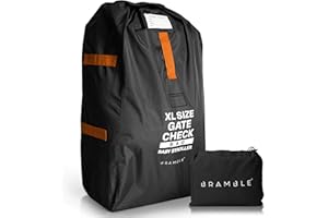 Bramble - Bolsa XL para Cochecito de avión - Bolsa Extragrande para Cochecito de bebé - Funda Impermeable para Carrito Doble para Control de Puerta (Negro)