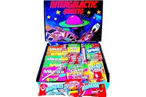 INTERGALACTIC SWEETS American Candy Gift Box | Classic Retro USA Treats | Gift Hamper Perfect for Children, Adults, Birthday, Christmas, Easter | 21 Sweets | Mini Hamper