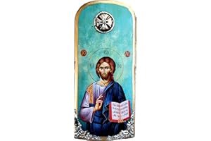IconsGr Wooden Greek Christian Orthodox Wood Icon of Jesus Christ / K30