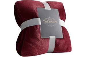 TASTHROW Coperta Vellutata in Pile, Morbida Coperta Plaid Divano Coperta Per Letto in Microfibra per Divano, Letto, Viaggi (Borgogna, 150x200cm)