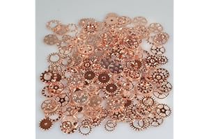 Gemini_mall® Steampunk Cyberpunk Watch Parts Vintage Gears Wheels Cogs Jewellery Making Crafts Art (Rose Gold)