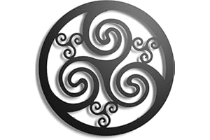 keluly Decoración de metal. Escultura de pared flotante, con sombras, de acero. (TRISKEL, 43 x 31 cm.)