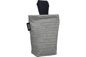 McAlister Textiles Hamleton - Fermaporta in tessuto non riempito, colore: grigio antracite e lino, per tutte le porte, finestre e patii a casa o in ufficio, 22 x 17 cm