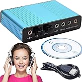 Retoo Soundkarte extern 7.1 Surround Sound, Stereo Audio Adapter Lautstärkeregelung, Anschluss für Kopfhörer, Mikrofon, Mikro