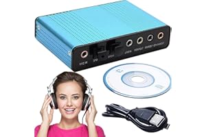 Retoo Scheda audio esterna 7.1 Surround, adattatore audio stereo, regolazione del volume, connettore per cuffie, microfono, disattivazione microfono per PC