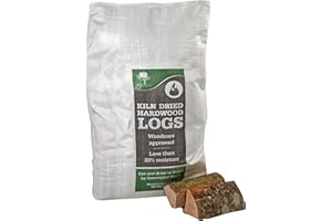 GWERNYFED WOOD Kiln Dried Hardwood Logs - Jumbo 60 Litre Sack (approx 18kg) Perfect for Log Burners, Wood Stoves Open fires, Fire Pits and Pizza Ovens - Woodsure Approved (1 x 60L Sack)