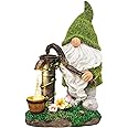 TERESA'S COLLECTIONS 20cm Feeënhuis Waterdicht Zonnetuinfiguur Voor Buiten Elfenhaus Led Zonnelichten Tuindecoratie Zonnetuinverlichting Gemaakt Van Harsbruine Boom