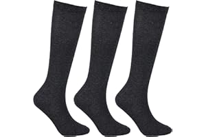 Laulax 3 Pairs Finest Combed Cotton Girls School Knee High Socks (3-16 Years), Gift Set