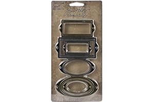 Tim Holtz idea-ology Ventajas Idea-OLOGÍA, Metal, Marcos de Etiquetas, talla única