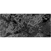 Porge Gaming Mouse Pad 120x60 cm L B&uuml;y&uuml;k Dikişli Kenar Speed Oyuncu Mouse Pad(Topographic Black) (Black Topography)