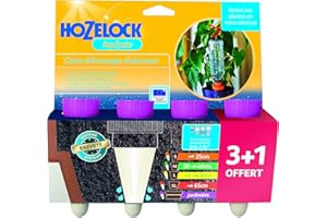 HOZELOCK - Système d'Arrosage Goutte-à-Goutte Autonome Aquasolo - Spécial Jardinière (x4) : Arrosage d'Absence, Idéal pour Plante en Pot, Jardinière, Fleurs, etc, Cône Violet en Céramique [2716 3465]