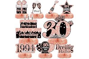 Voxisroma 30. Geburtstag Frauen 9 STK Roségold Rosa Bienenwabe Mittelstück Tischdeko Geburtstag,30 Geburtstag Deko,30 Geburtstag Party Deko Supplies,Geschenke Für Frauen Zum Geburtstag （Deutsche）