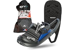 EVVO - Originale - Raquette à Neige Made in France avec Semelles Cloutées Michelin®, Fixations Réglables, pour Homme et Femme avec Sac de Transport Inclus, Tout Terrain, Randonnée Neige