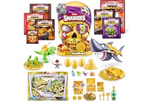 ZURU SMASHERS Smashers Dino Island Gold Treasure Hunt di ZURU - Giocattolo Interattivo a Tema Caccia al Tesoro, da Collezionare per Bambini e Ragazzi - Giant (31.6 cm), (Grey)