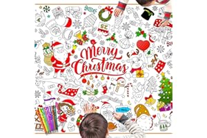 ‎HOWAF HOWAF Papier-Tischdecke zum Ausmalen Weihnachten, Ausmal-Tischdecke Weihnachten Ausmaltischdecke Kinder Weihnachts Tischdecke Papier Weihnachtstischdecke Malbuch Weihnachten für Weihnachtsdeko