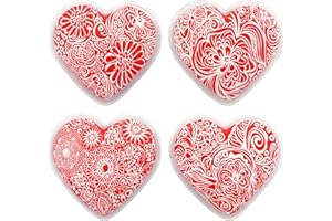 MIK FUNSHOPPING Lot de 4 chauffe-mains réutilisables pour enfants - Coussin chauffant pour les jours froids - Coussin chauffant pour les déplacements - Cœurs fleuris