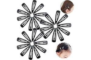 HOVUK® Paquete de 30 pinzas de metal para el cabello para niños, pasadores de pelo negros, horquillas para el cabello para niñas, accesorios de peinado para el cabello de 3 años en adelante