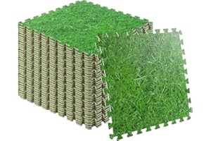 Camiraft Soft Foam Exercise Floor Mats,Interlocking Puzzle EVA mat tiles For Gym, Garage, Home, Office, Workouts, Yoga, Kids Play, Weights and workout Studio - 60 x 60 x 1cm