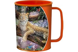 3D LiveLife Trinkbecher - Wipfel Leoparden von DeluxeBase. 3D Linsenförmige Große Katze Plastikbecher. 300ml Becher für Kinder mit Original Kunstwerk, lizenziert von bekannt Künstler, Jan Patrik Kra
