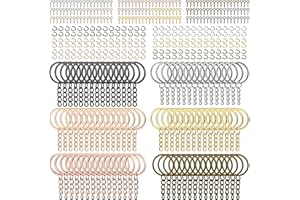 CHENEVER 450 Pezzi Portachiavi DIY Set, Portachiavi in ​​Metallo Piatto Portachiavi con Catena a Maglia e Perni a Vite per Artigianato di Gioielli Fai da Te