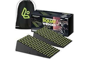 Flexelent Squat Wedge Block Pair, Calf Stretcher Slant Board for Squats, Calf Raise Block, Anti-Slip Heel Elevated Squat Wedge, ATG Equipment, 17° Incline, 3.5x5.9x12.2, Backpack Included