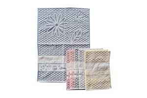 OM DOLCE CASA Strofinacci Tela Aida da ricamare Cm 50 X 70 100% Cotone Pacco da 6 Pezzi Prodotto in Italia (Honey, Miele)